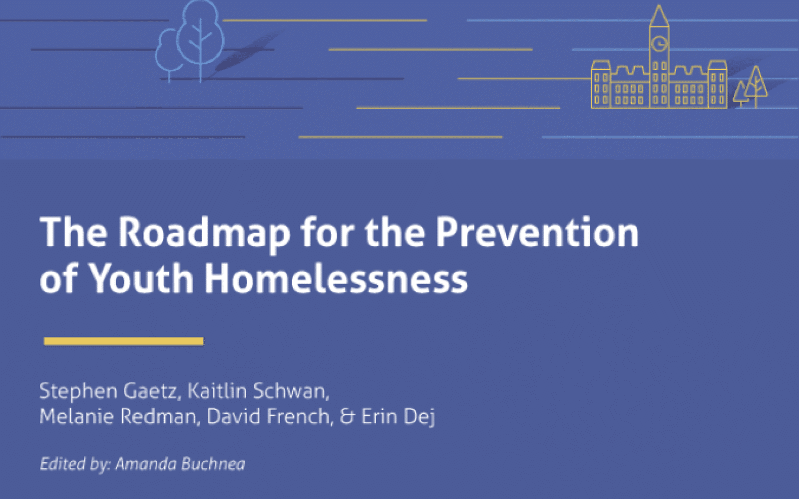 Cover for the Prevention of Youth Homelessness Report Cover