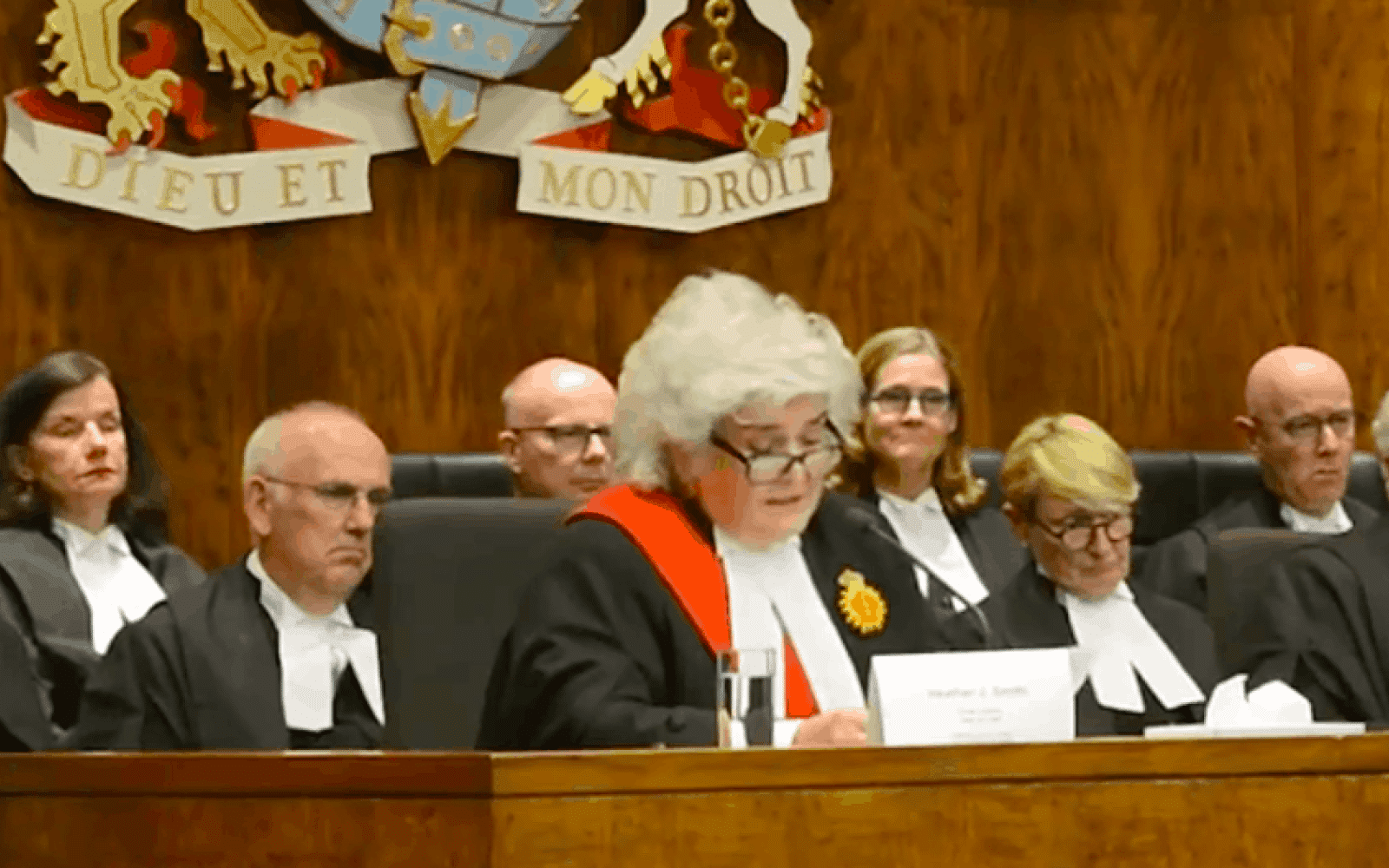 Group of judges and justices in a courtroom in Canada