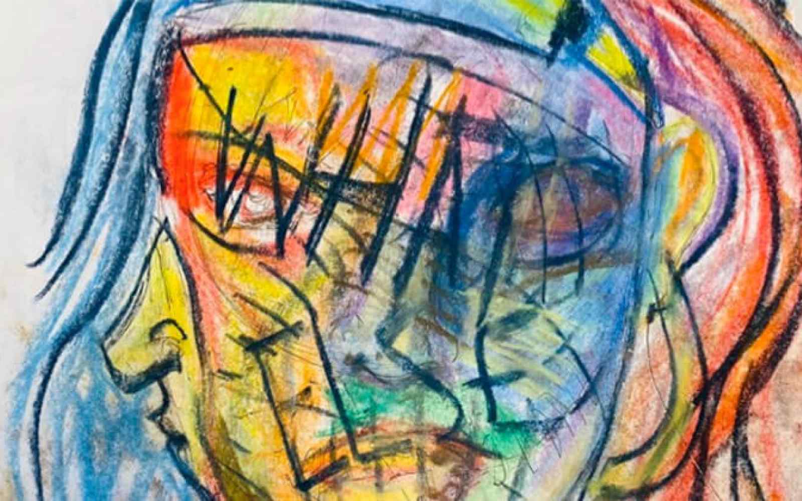 Drawing of a person's head that is colored in various colors that indicate alarm and confusion, with the words "WHAT ELSE" in capitals throughout the head area