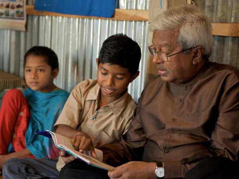 Fazle Abed with children