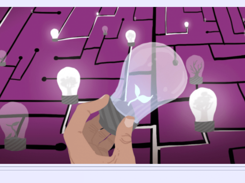 Lightbulbs connected on a circuit board