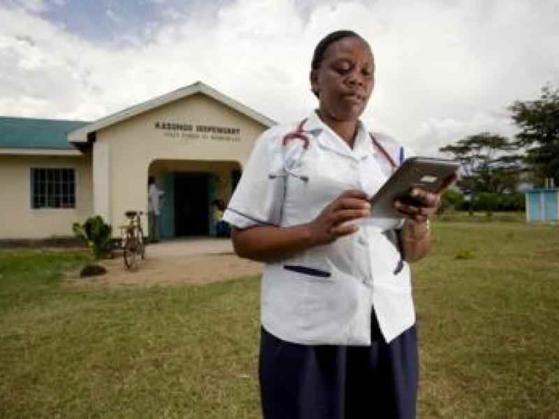 Woman using technology 