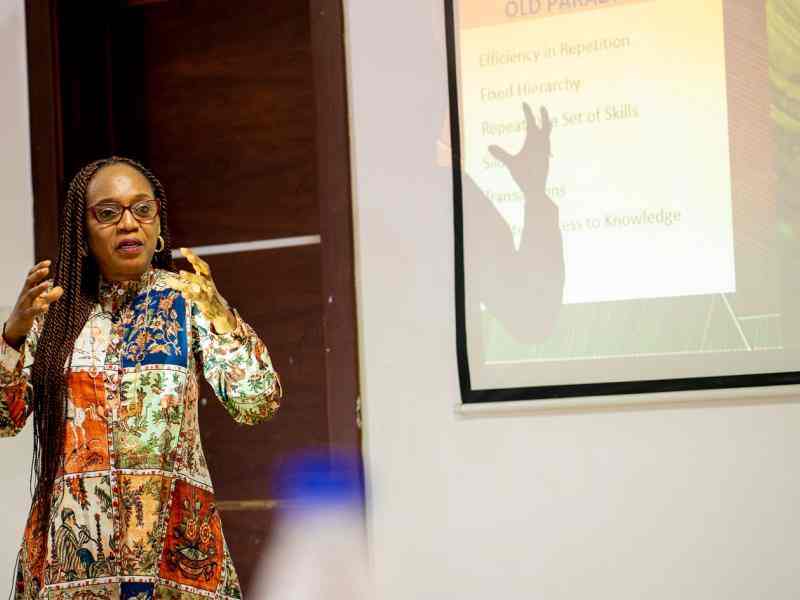Josephine Nzerem speaking at the EACH Media conference in Lagos, Nigeria
