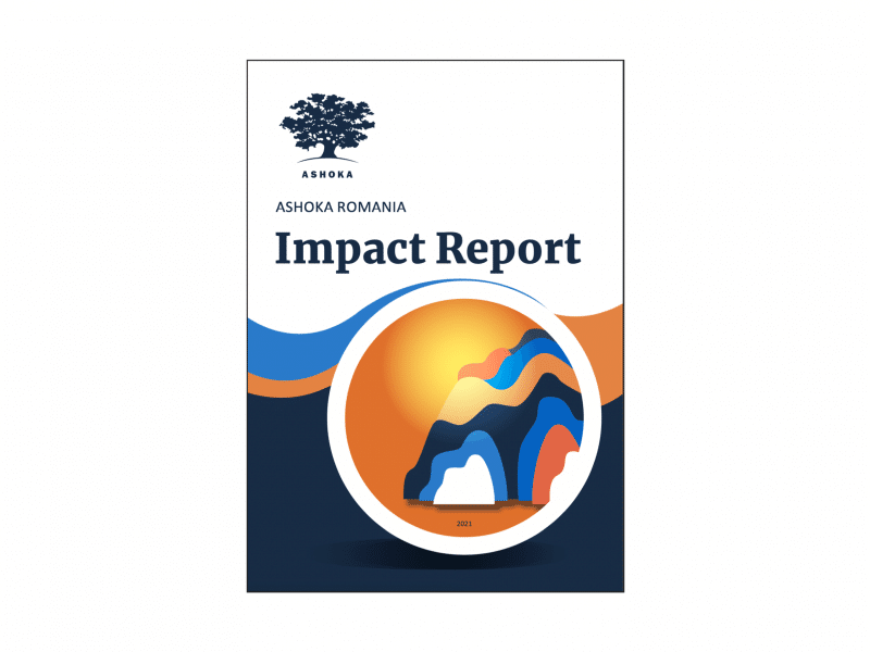 cover photo of the Ashoka Romania Impact Report for 2021