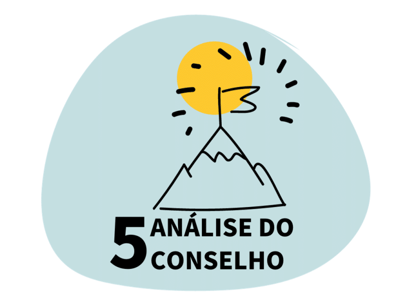 Icon of venture process, light blue background and black bold typo 