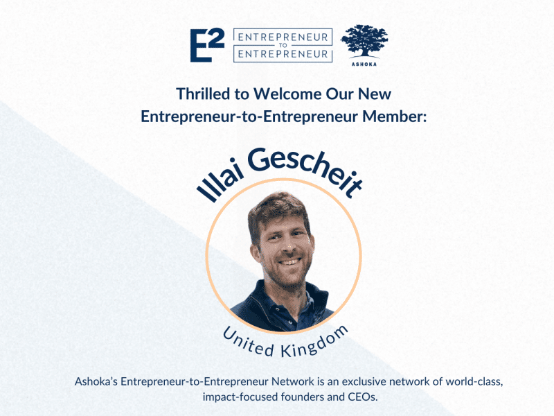 Photo of Illai Gescheit with the text Thrilled To Welcome Our New Entrepreneur to Entrepreneur Member.