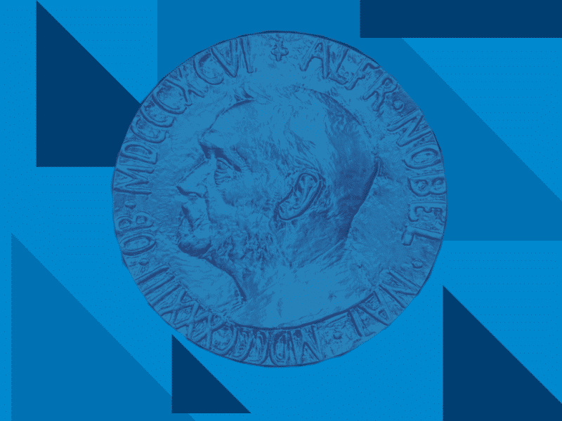Image of the Novel Peace Prize with graphic elements framing it.