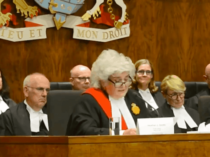 Group of judges and justices in a courtroom in Canada