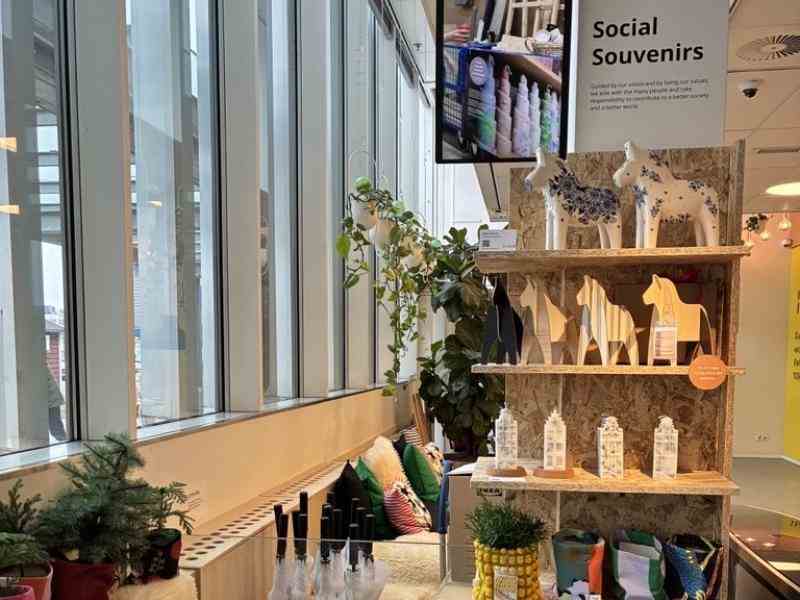 Social shop with upcycled materials at the IKEA store. (Photo courtesy of Meike Schulz)