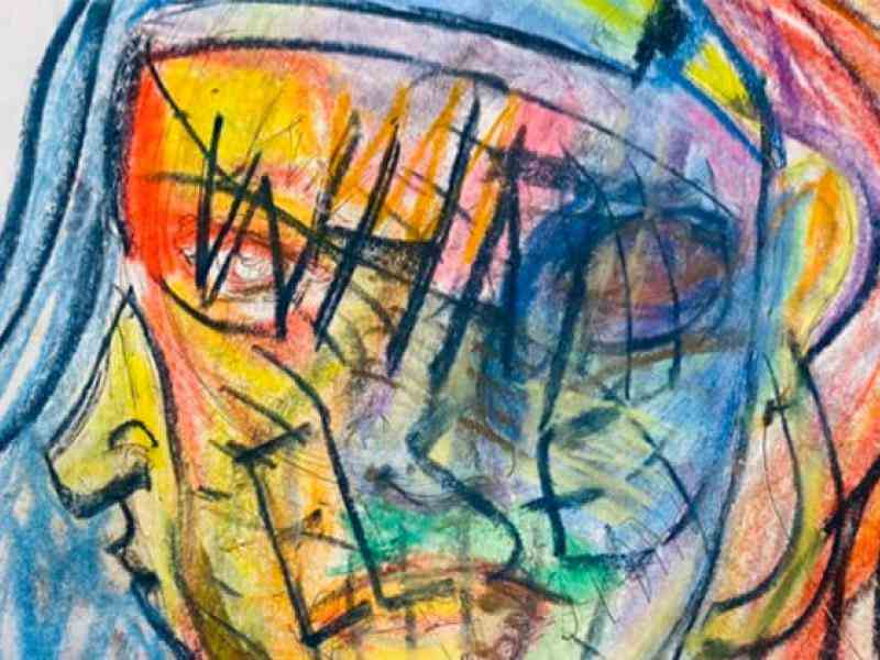 Drawing of a person's head that is colored in various colors that indicate alarm and confusion, with the words "WHAT ELSE" in capitals throughout the head area
